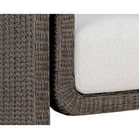 Tibi Charcoal Grey Handwoven Wicker Outdoor Lounge Chair