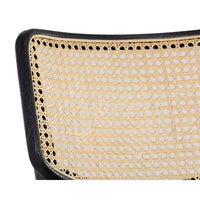 Annex Natural Rattan & Black Wood Dining Chair - Chair View | Bone & Brass