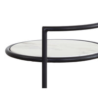 Parga Matte Black & White Side Table