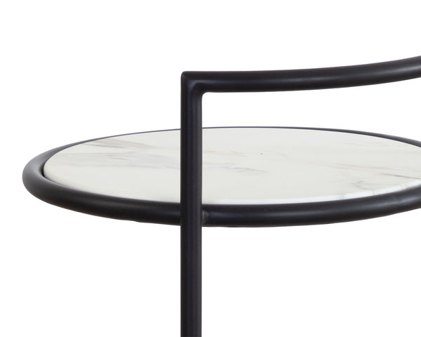 Parga End Black - Marble Look Table