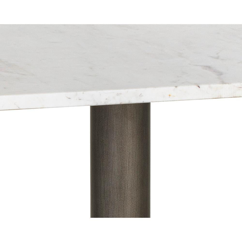 Claudia Marble & Pewter Square Bistro Table 30" - Table Detail | Bone & Brass