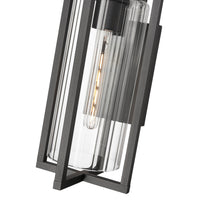 Black Linear Ribbed Outdoor Wall Light