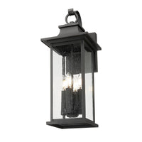 Black Seedy Glass Outdoor Wall Lantern