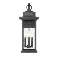 Black Seedy Glass Outdoor Wall Lantern