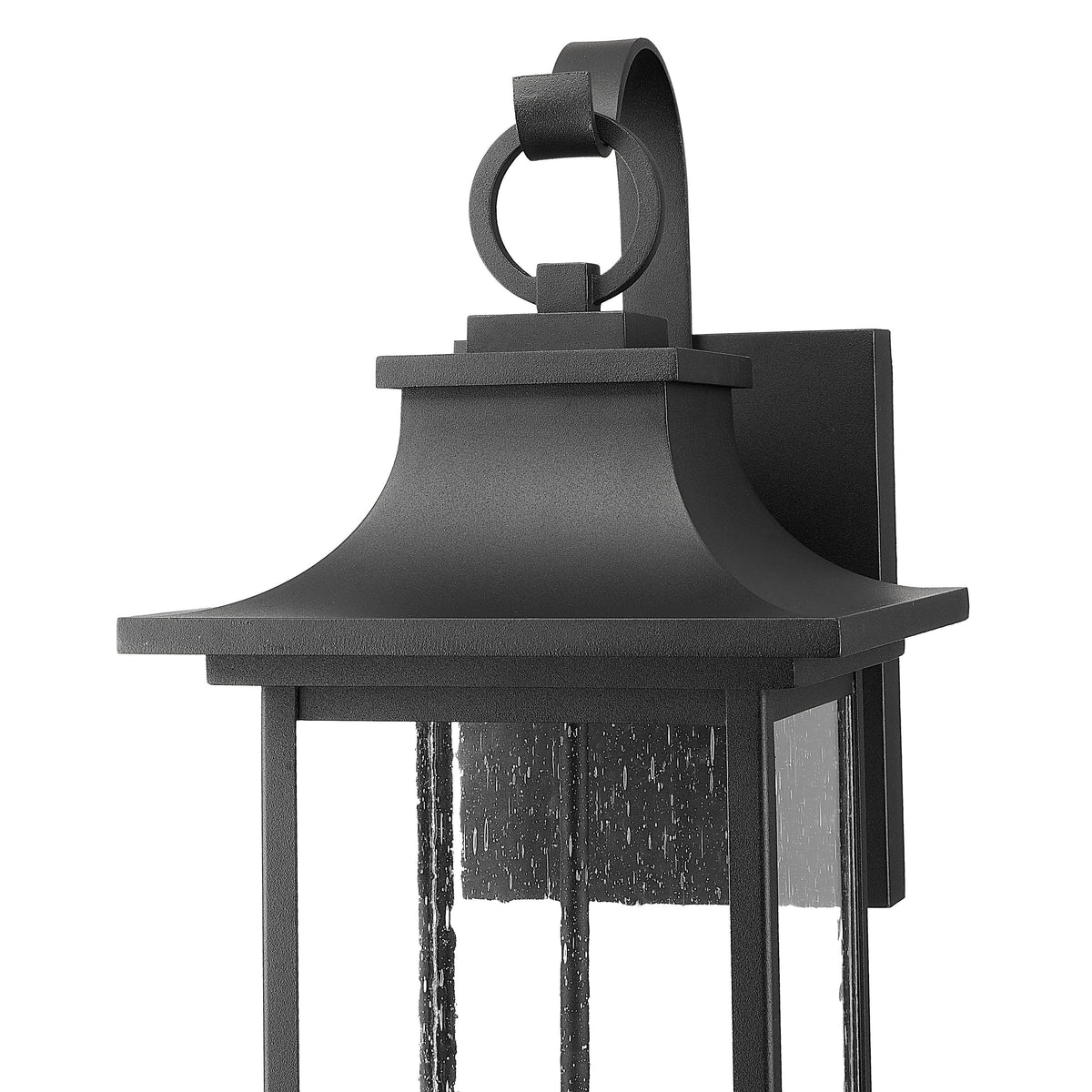 Black Seedy Glass Outdoor Wall Lantern