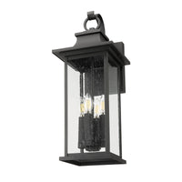 Black Seedy Glass Outdoor Wall Lantern
