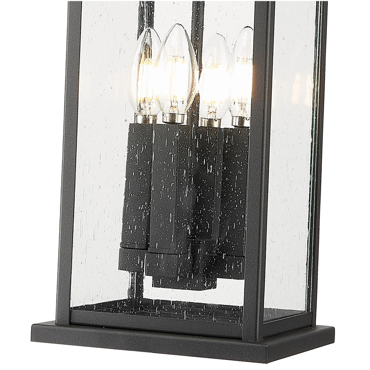 Black Seedy Glass Outdoor Pendant