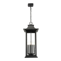 Black Oversized Seedy Glass Outdoor Pendant