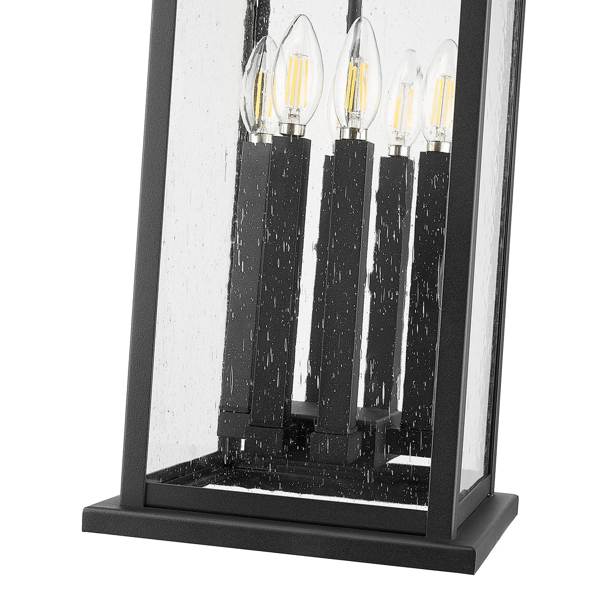 Black Oversized Seedy Glass Outdoor Pendant