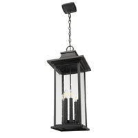 Black Oversized Seedy Glass Outdoor Pendant