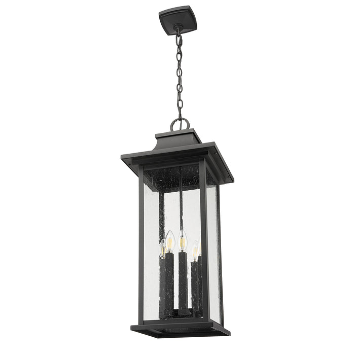 Black Oversized Seedy Glass Outdoor Pendant