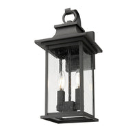 Black Scrolled Seedy Glass Wall Lantern