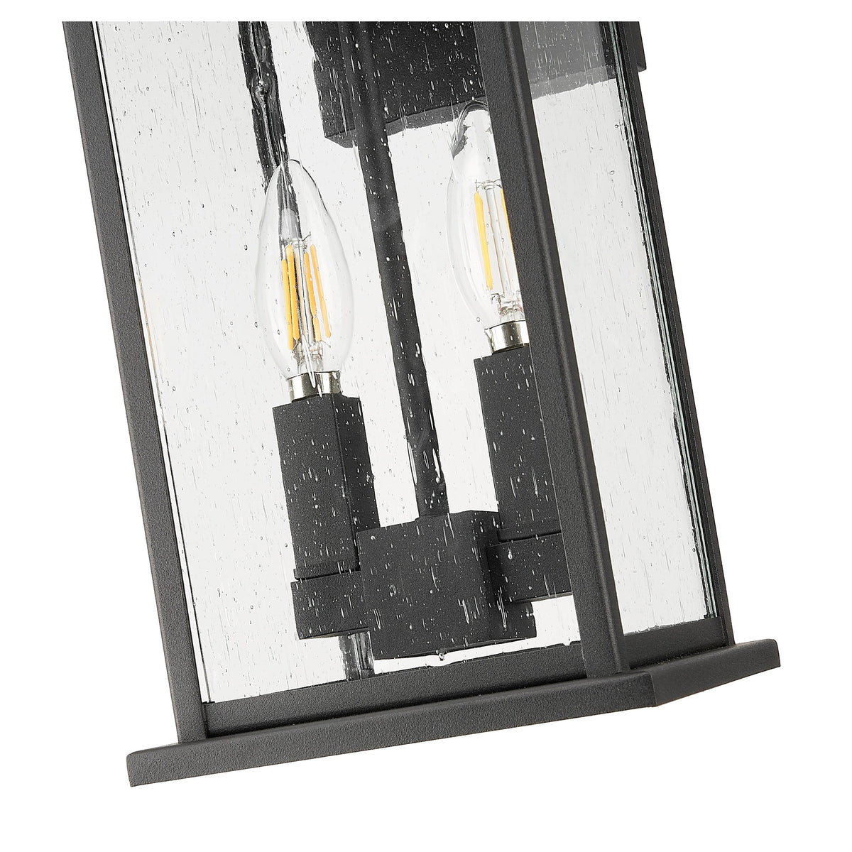 Black Scrolled Seedy Glass Wall Lantern