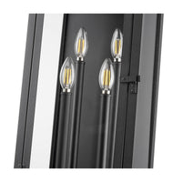 Black Stepped Glass Outdoor Wall Lantern