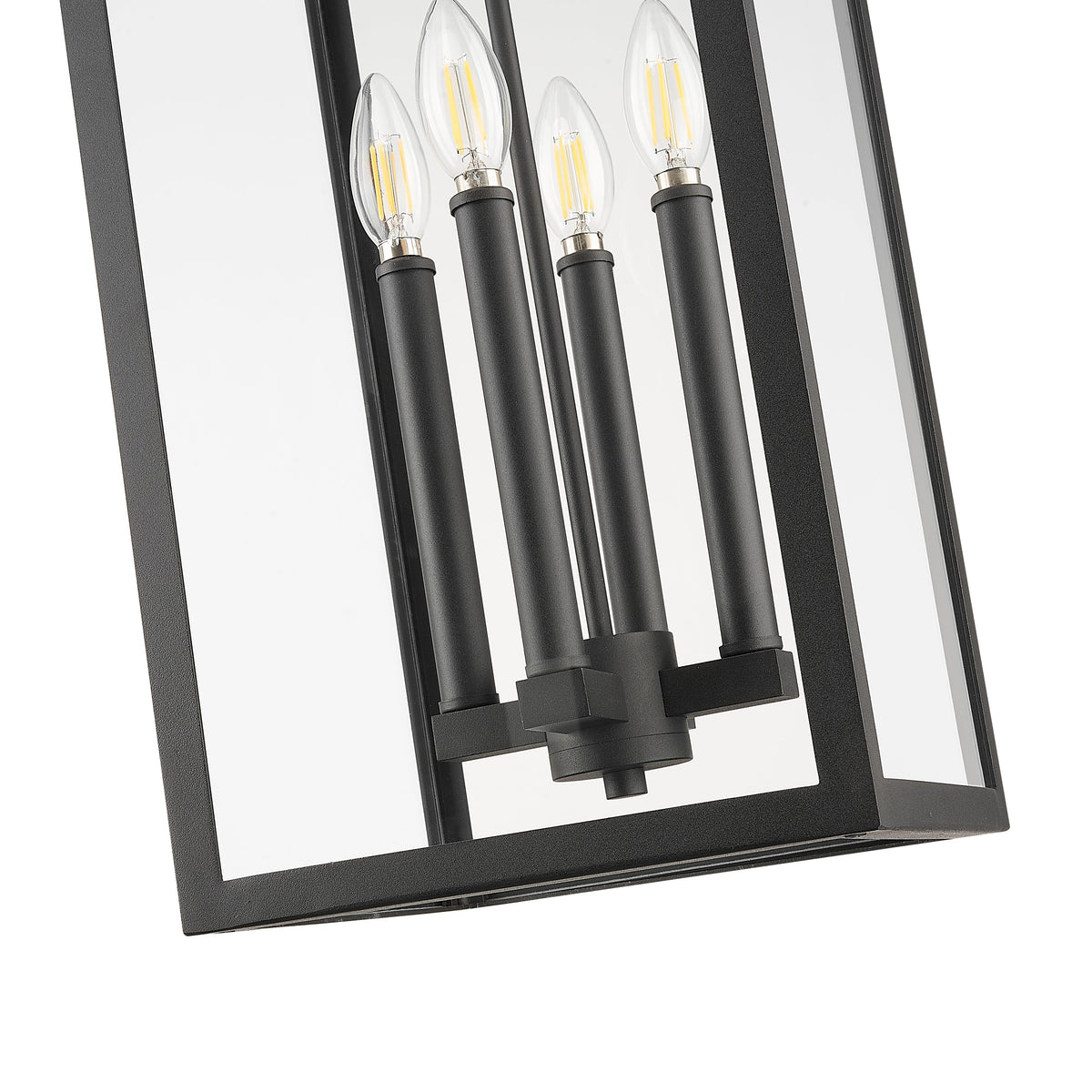 Black Layered Glass Outdoor Pendant
