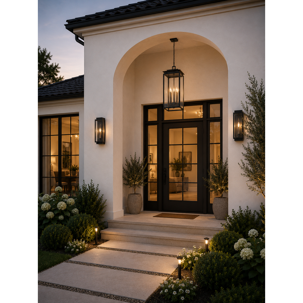 Black Grand Glass Outdoor Pendant