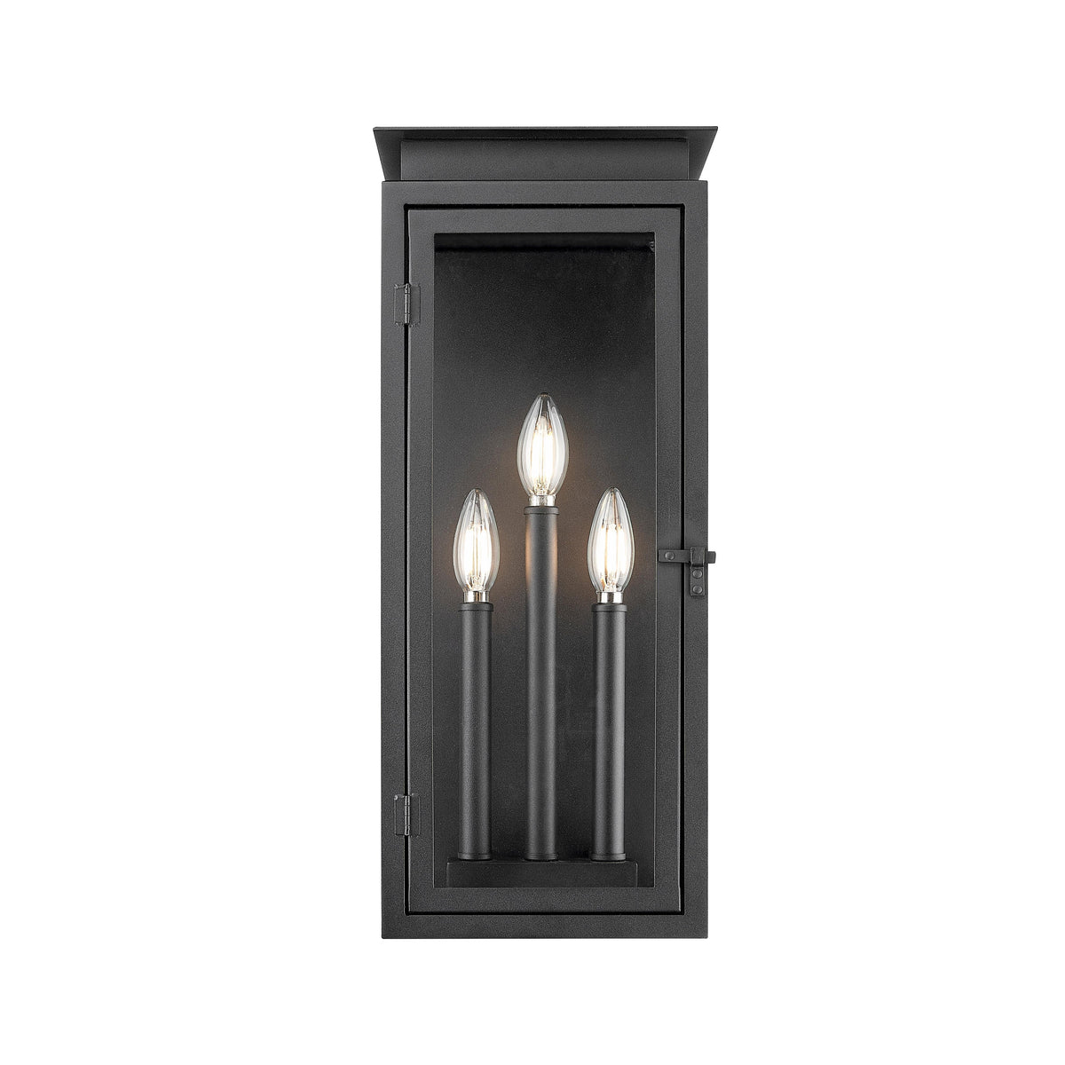 Black Stepped Glass Outdoor Wall Light