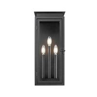 Black Stepped Glass Outdoor Wall Light