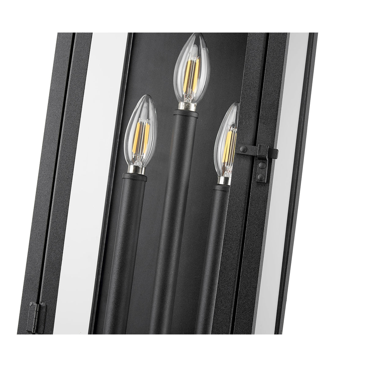 Black Stepped Glass Outdoor Wall Light