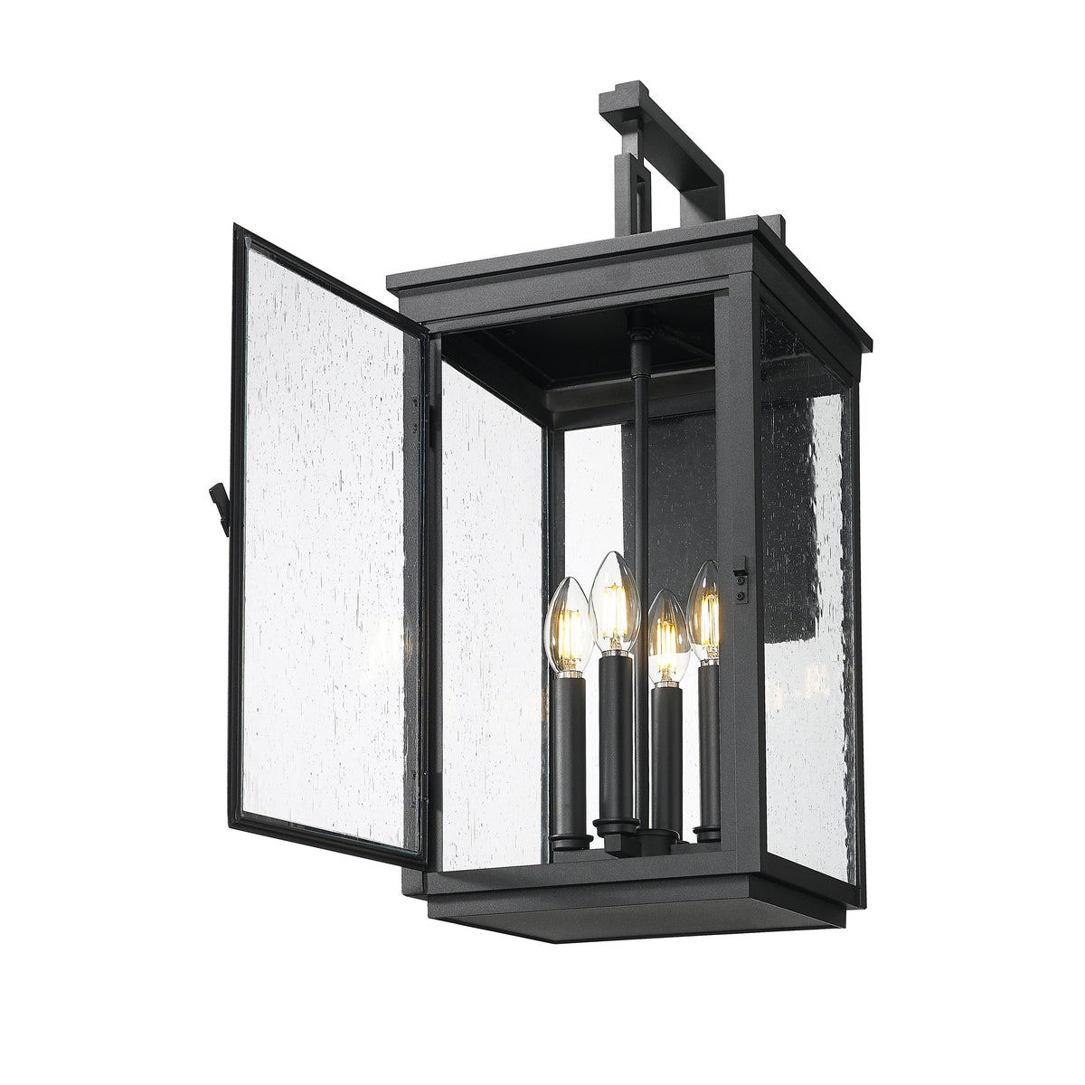 Sand Black Seedy Glass Wall Lantern