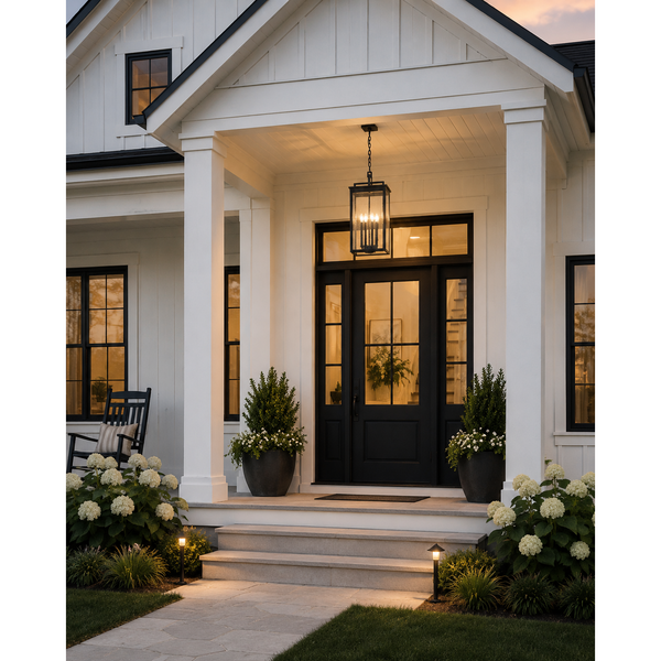 Sand Black Oversized Outdoor Lantern Pendant