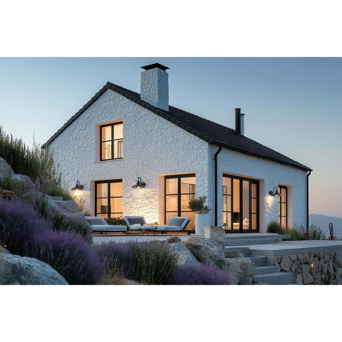 Sand Black Curved Arm Outdoor Sconce
