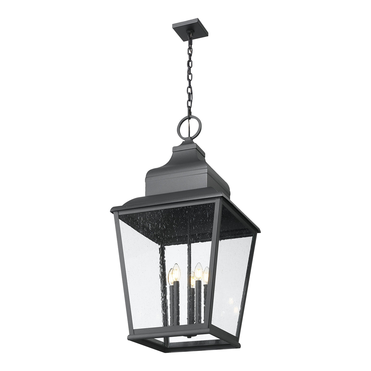Sand Black Oversized Tapered Lantern Pendant