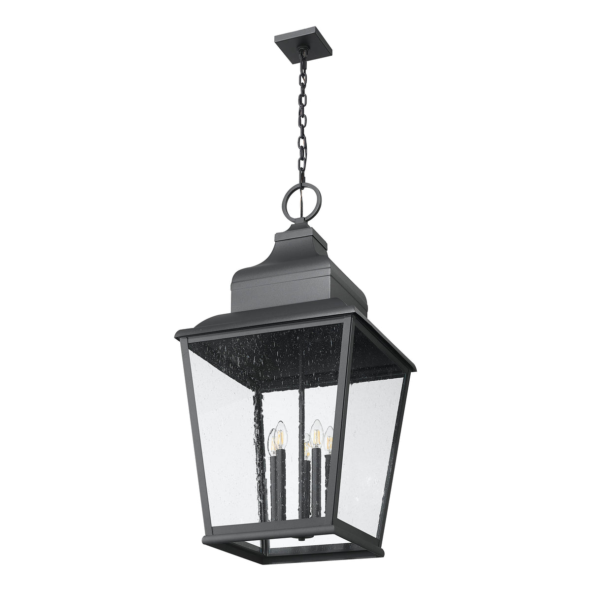 Sand Black Oversized Tapered Lantern Pendant