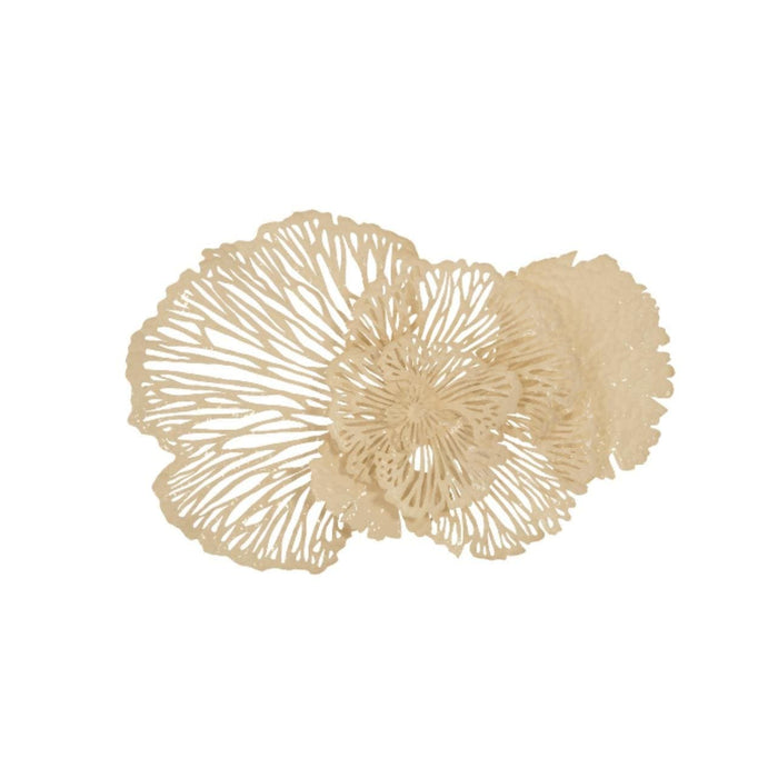 Ivory Metal Flower Wall Art, Medium | Bone & Brass