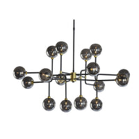 Deimos Smoke Grey Glass & Brass Chandelier | Bone & Brass