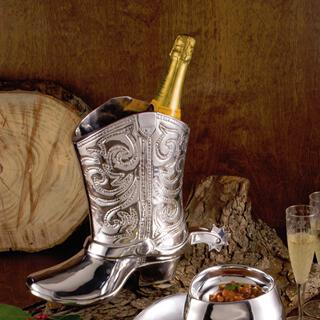Western Cowboy Boot Wine Bucket - Detail View | Bone & Brass