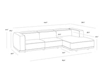 Beau Sofa Chaise Raf - Lucia Tobacco Leather