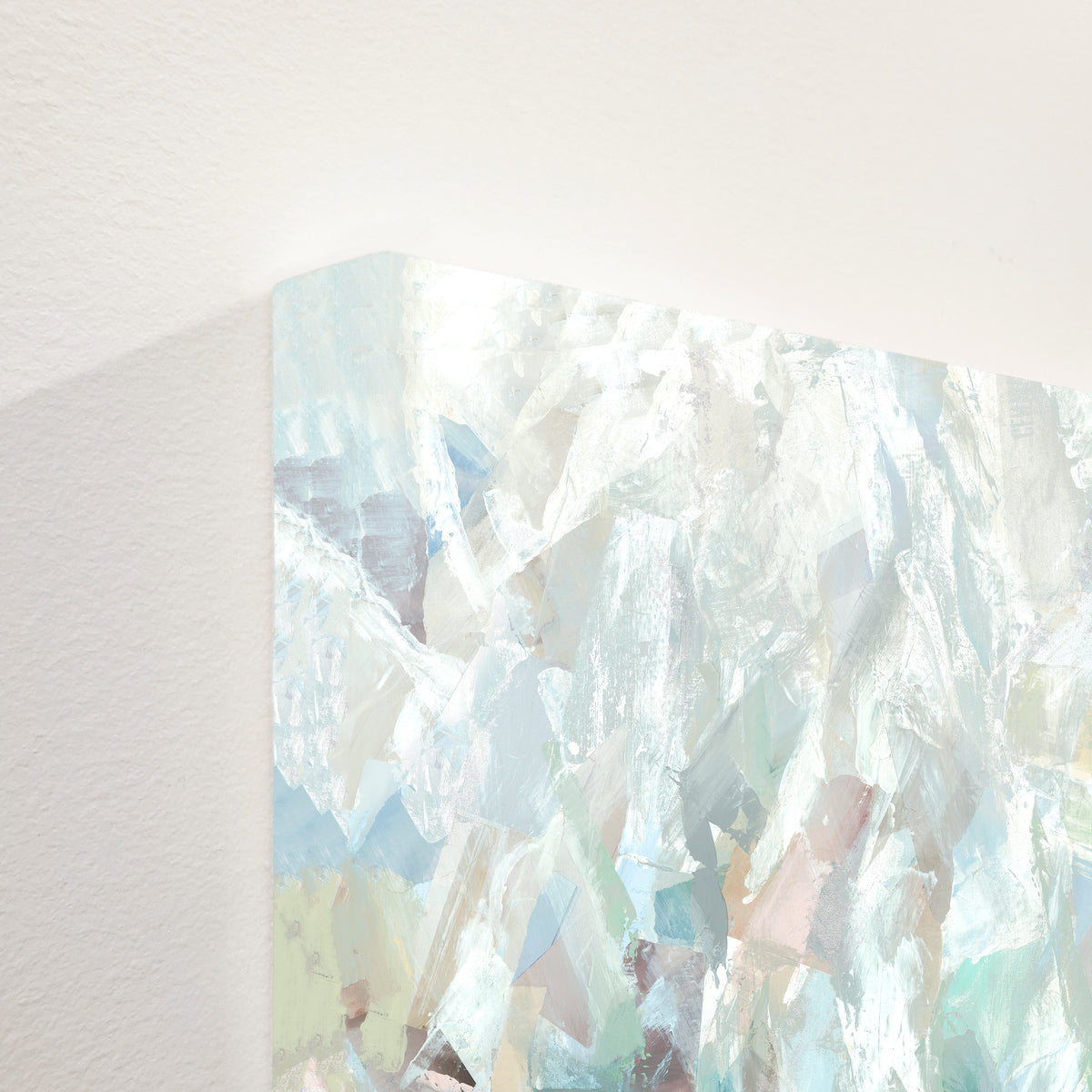 Abstract art piece with pastel colors on a white background