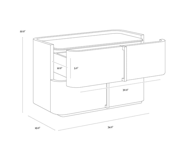 Jamille Large - Cognac Nightstand