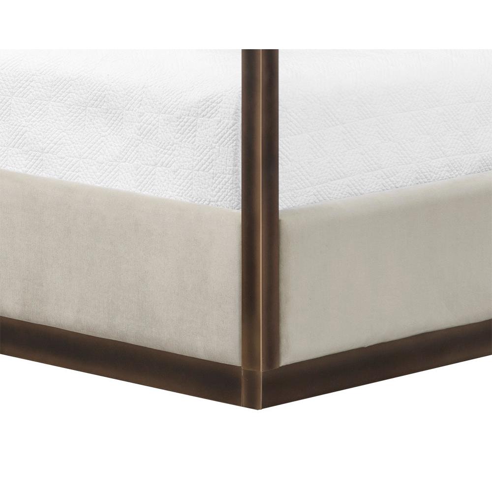 Casette Piccolo Prosecco Upholstered King Canopy Bed - Bed Headboard Detail | Bone & Brass