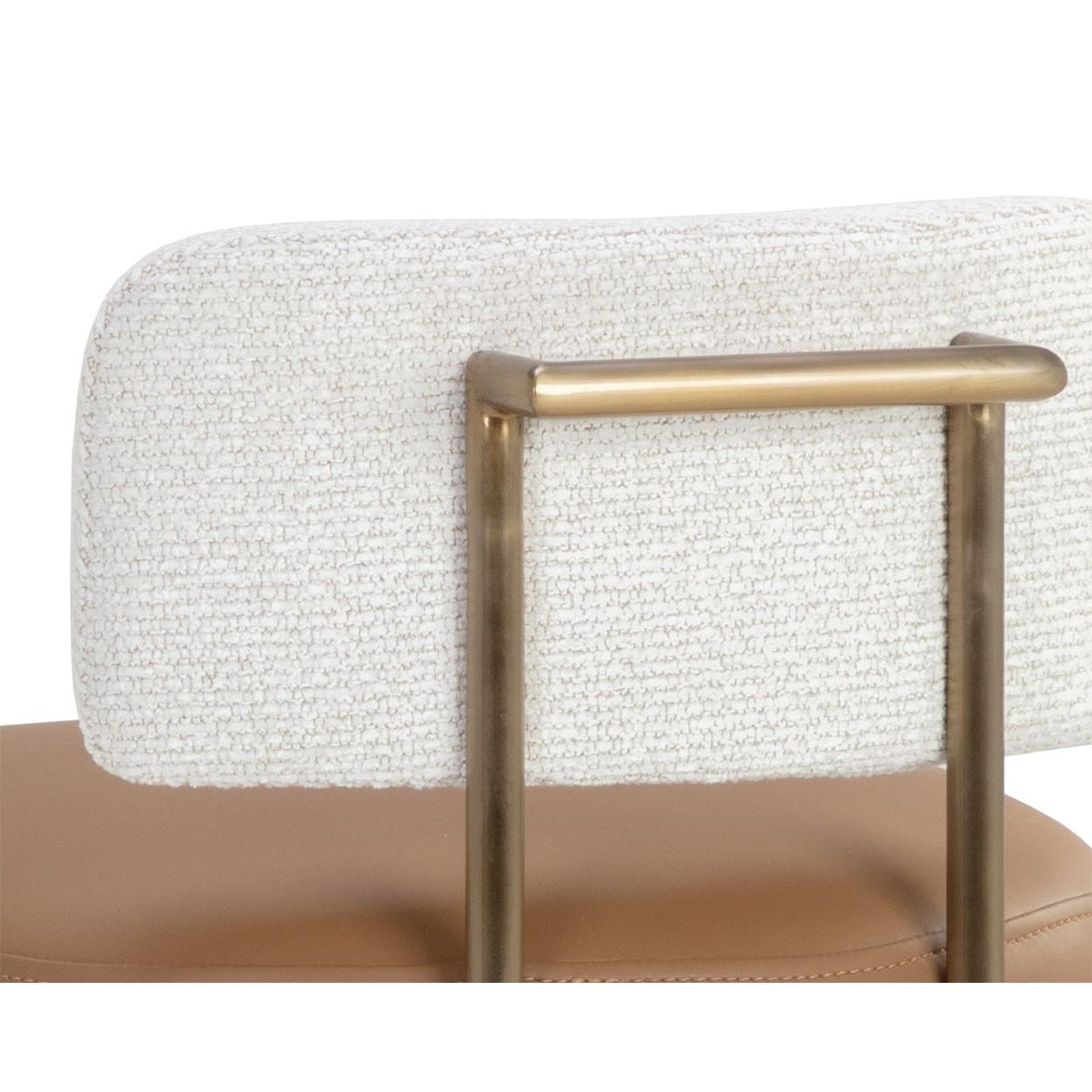 Larissa Barstool - Napa Cognac|Rhea Light Barley - Stool Side View | Bone & Brass