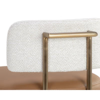 Larissa Barstool - Napa Cognac|Rhea Light Barley - Stool Side View | Bone & Brass