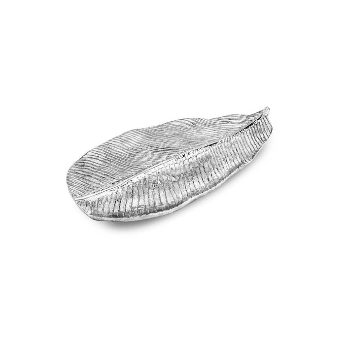 Silver Garden Leaf Large Serving Platter