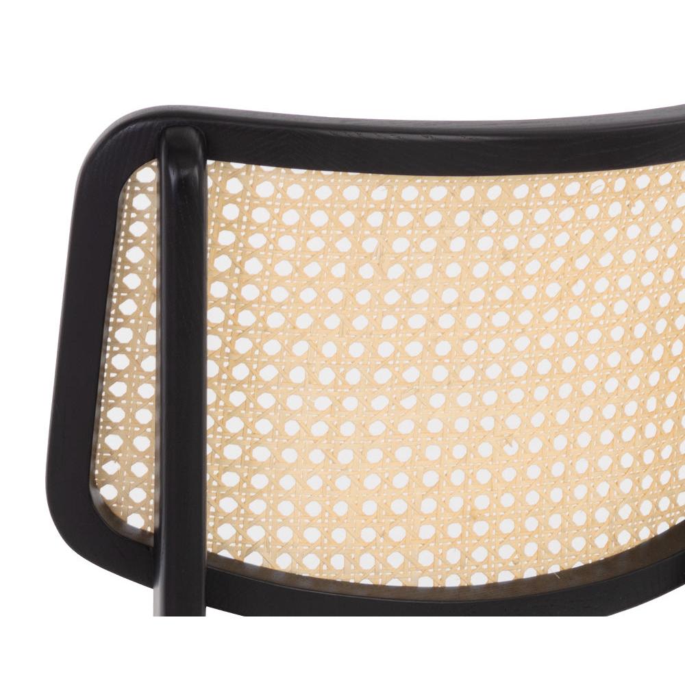 Annex Black & Natural Rattan Counter Stool - Stool Side View | Bone & Brass
