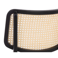 Annex Black & Natural Rattan Counter Stool - Stool Side View | Bone & Brass
