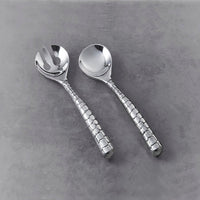 Pieles Croc Large Salad Servers - Handle Detail | Bone & Brass