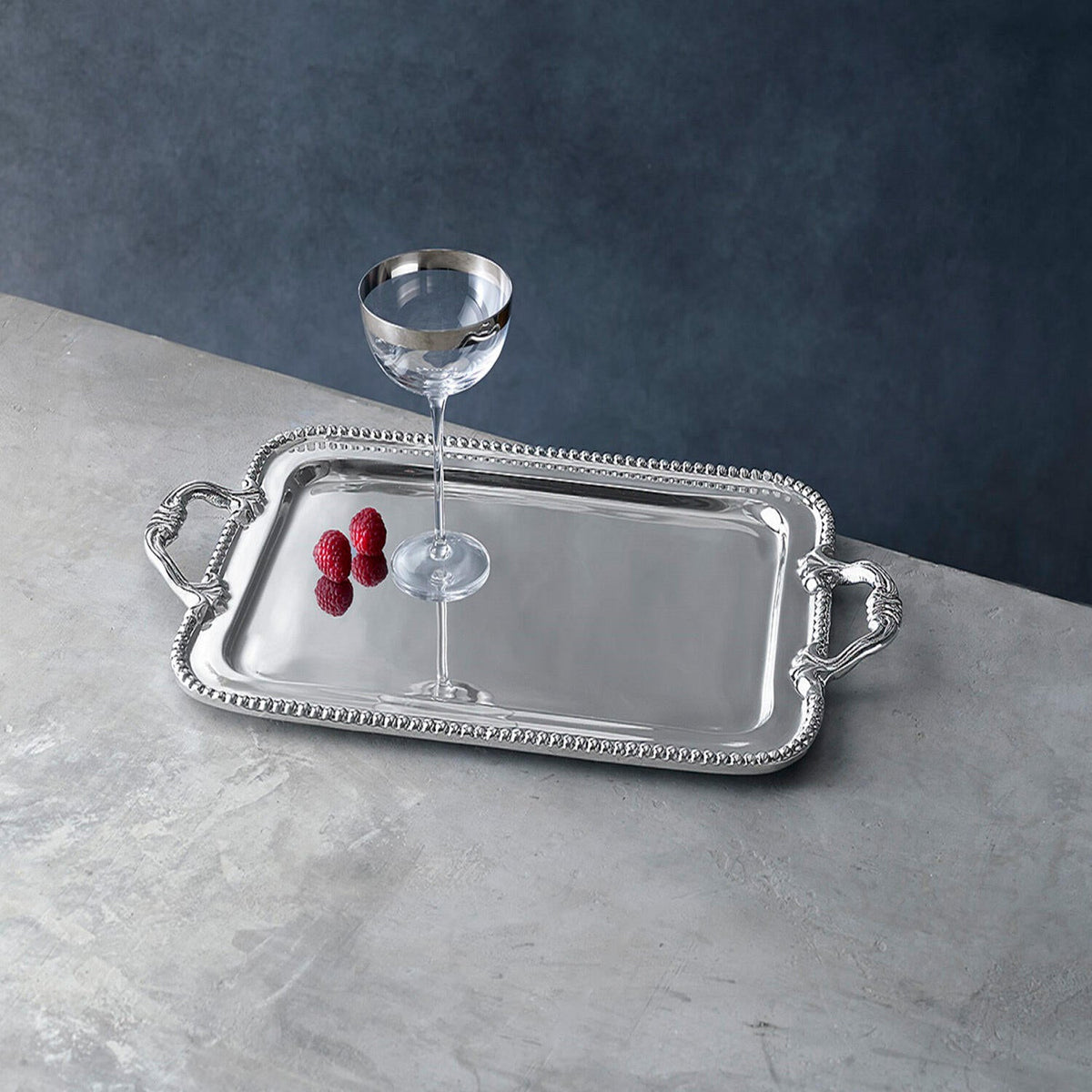 Pearl David Large Tray - Tray Side View | Bone & Brass