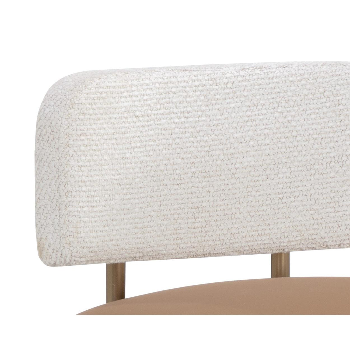 Larissa Barstool - Napa Cognac|Rhea Light Barley - Stool Seat Detail | Bone & Brass
