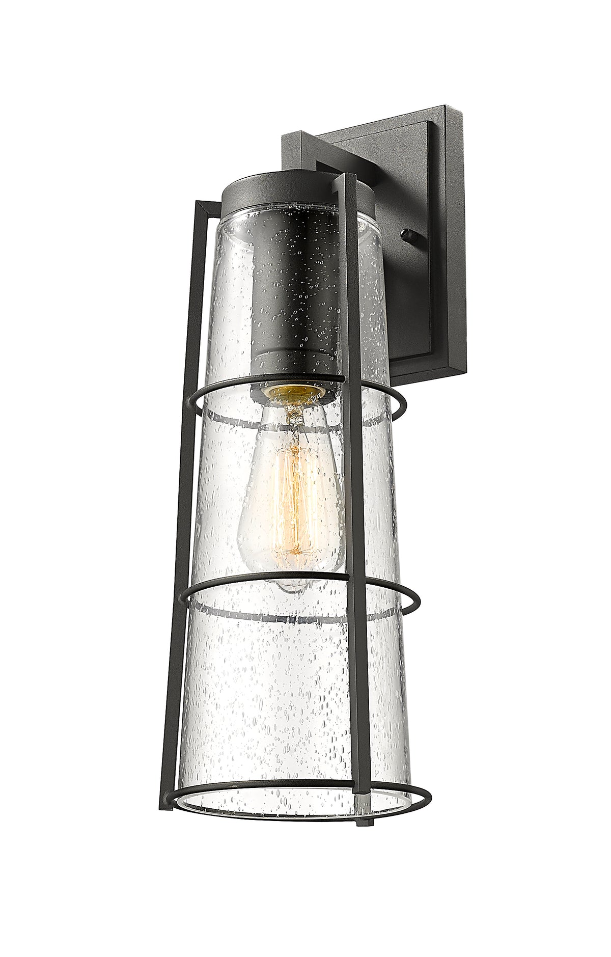 Black Helix Seedy Glass Wall Sconce