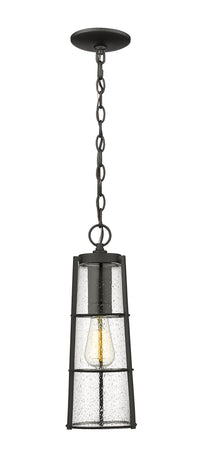 Black Helix Seedy Glass Outdoor Pendant