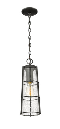Black Helix Seedy Glass Outdoor Pendant