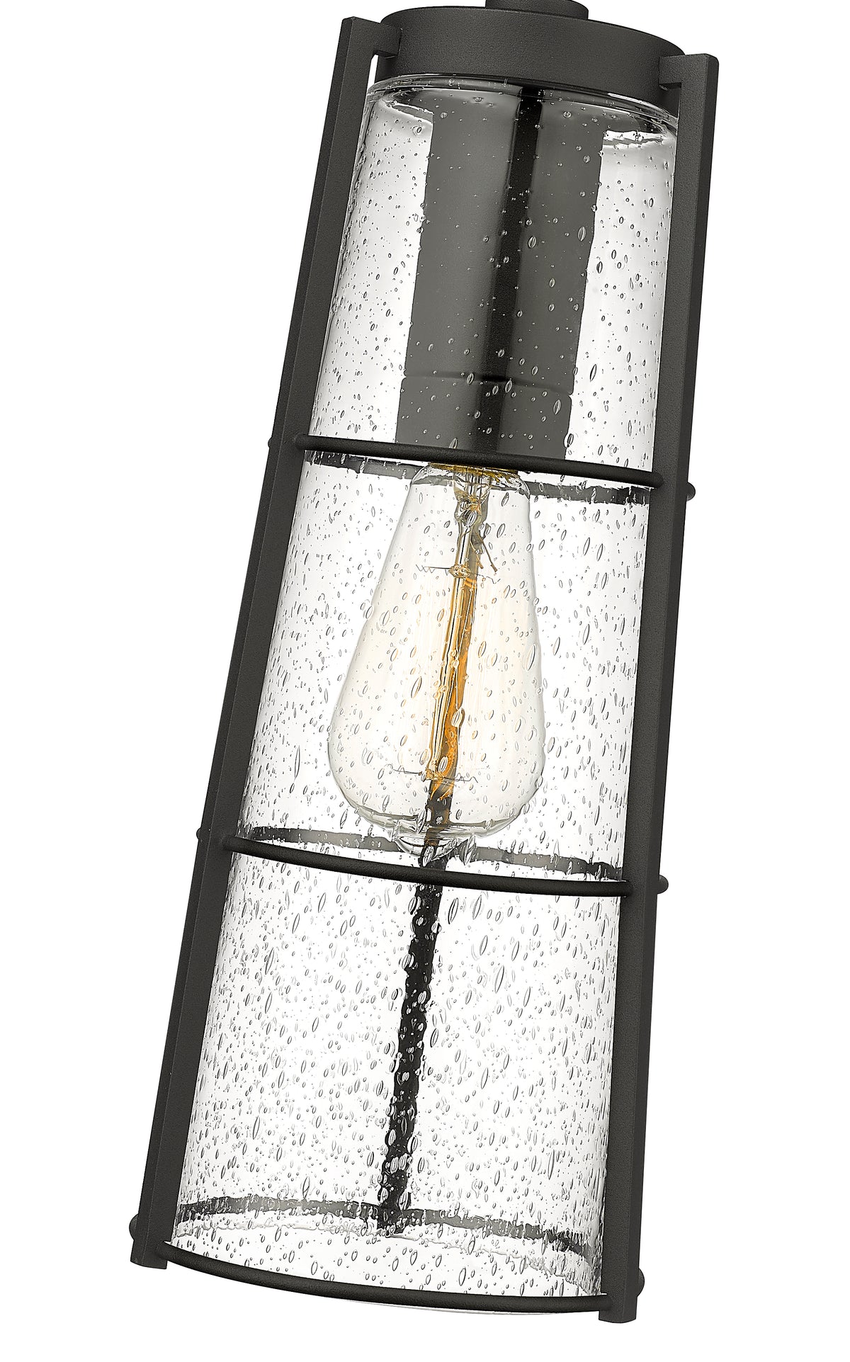 Black Helix Seedy Glass Outdoor Pendant