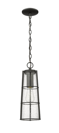 Black Helix Seedy Glass Outdoor Pendant