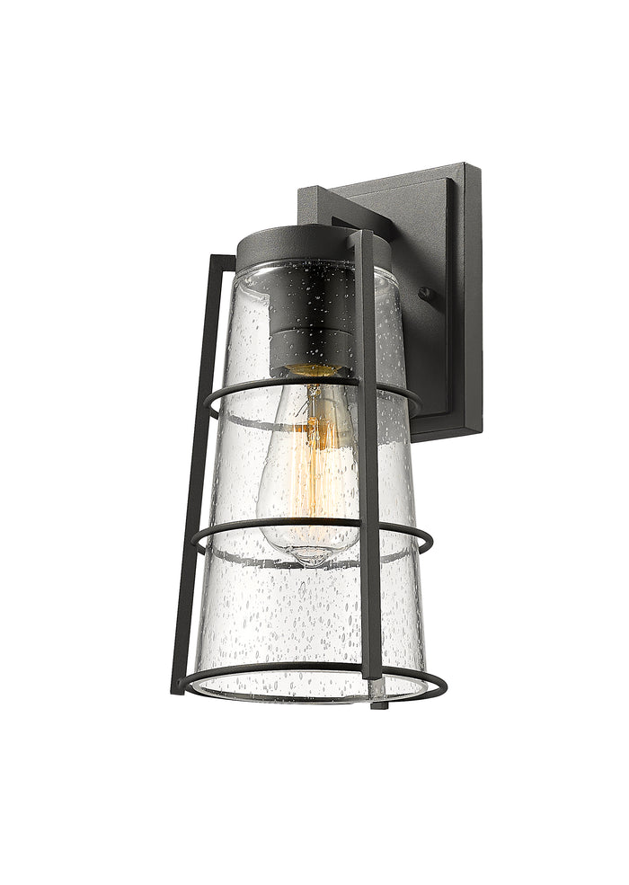 Black Helix Seedy Glass Wall Lantern