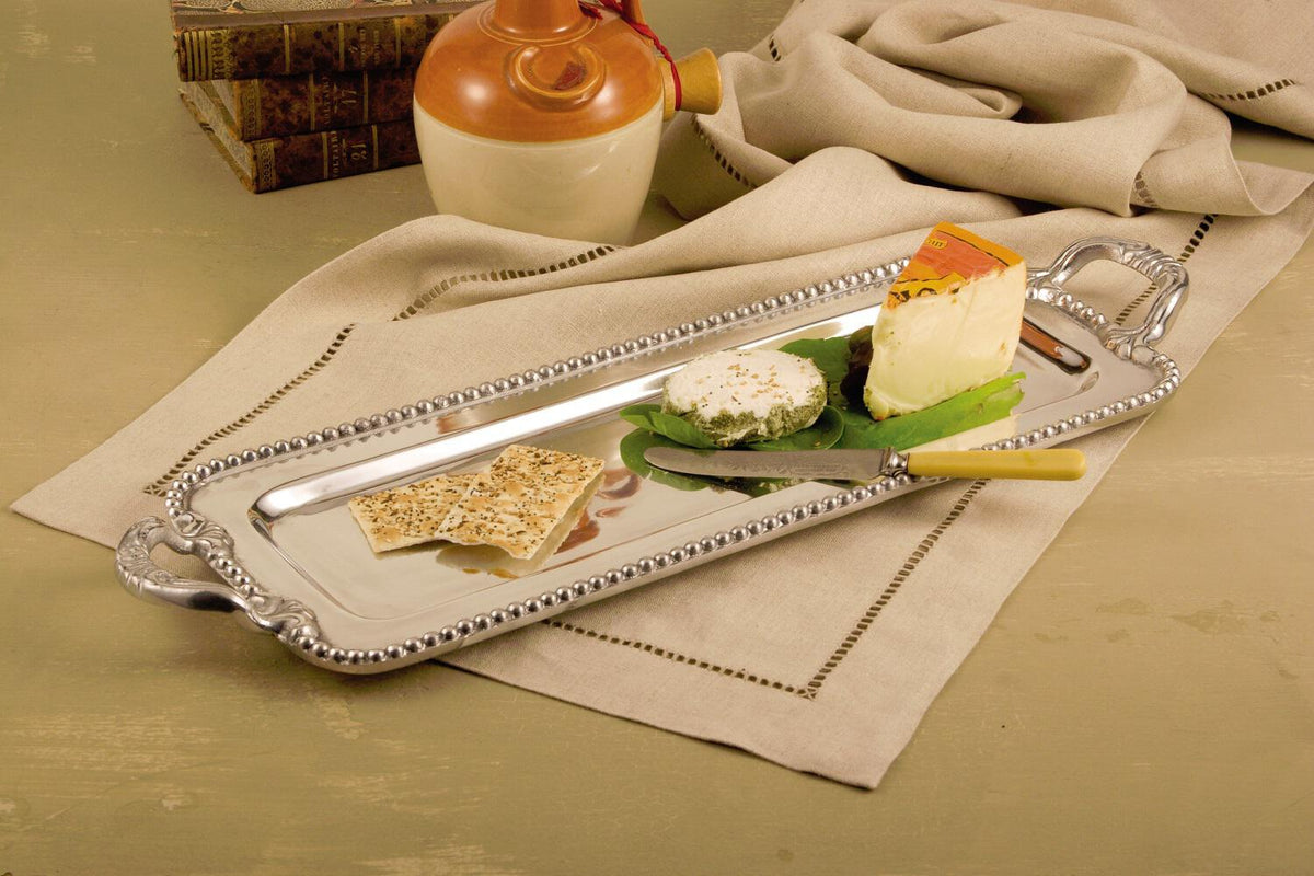 Silver Pearl Long Rectangular Tray